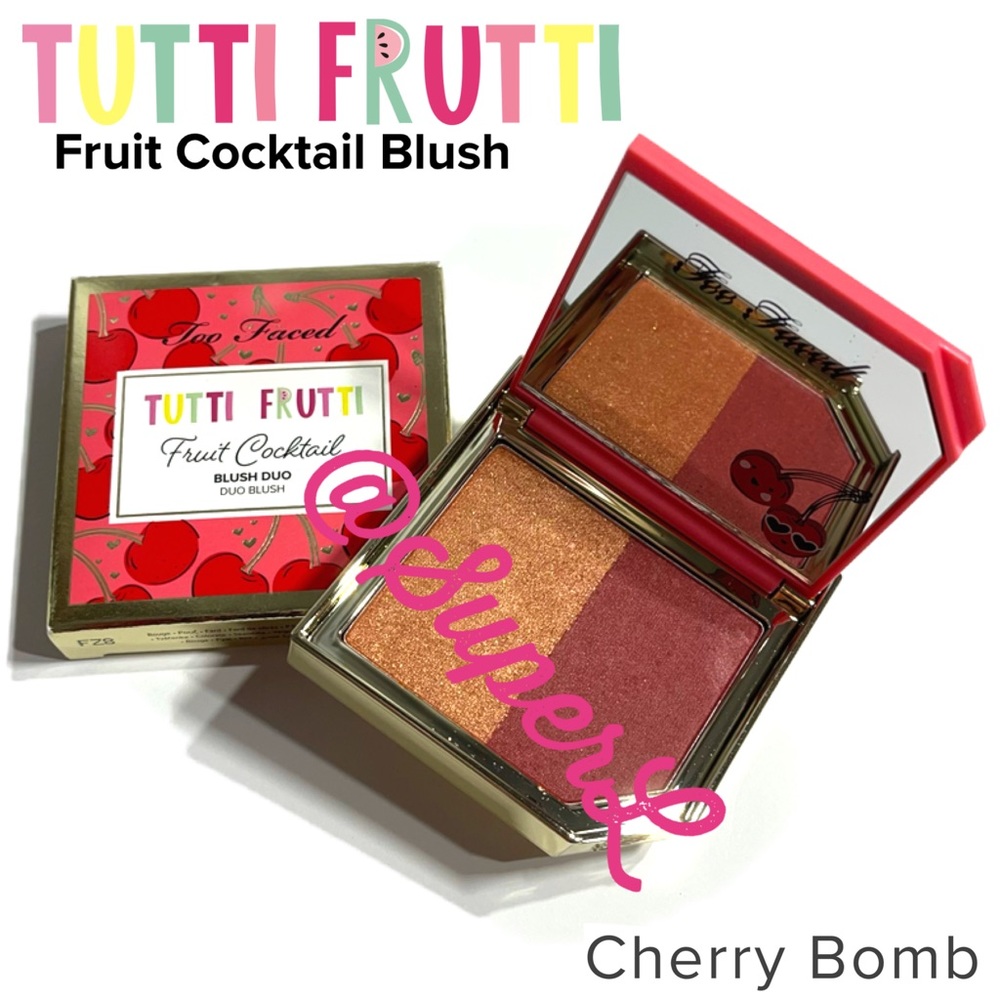 2/$25 NEW Limited Edition Too Faced Tutti Frutti Fruit Blush Duo Cherry Bomb